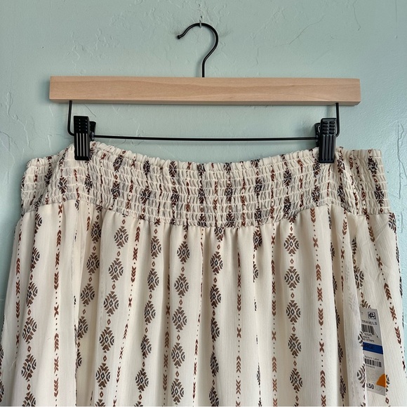 Style & Co. Women Spring Boho Cream Brown‎ Pattern Tiered Midi Maxi Skirt XL NWT - Picture 3 of 8